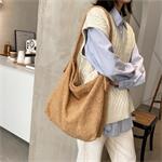 Brown Fluffy Shoulder Bag Handbag Bag Soft Down