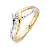 Excellent Jewelry Gouden Ring met Diamanten Kopstuk met Witg
