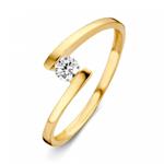 Excellent Jewelry Open Geelgouden Ring met Kleurloze Zirkoni