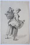 [Antique drawing] Standing woman with straw jar (Staande vro