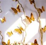 3D vlinders spiegel effect goud