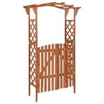 vidaXL Pergola met poort 116x40x204 cm massief vurenhout gri