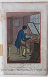 [Handcolored engraving/handgekleurde gravure] Engraver. [The