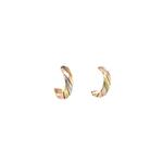 Tricolour gouden oorstekers 14 krt  €157.5