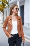 Dames Jacket Fluweel Cognac