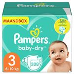 Pampers - Baby Dry - Maat 3 - Maandbox - 208 luiers - Voorde