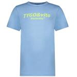 Blauw t-shirt Logo Print Tygo & Vito
