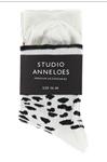 Wit met blauw geprinte sokken Studio Anneloes