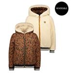 Cognac reversible hooded jacket Like Flo