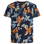 Donkerblauw geprint t-shirt Flowerpower Jack & Jones