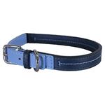 Rosewood halsband hond leer babyblauw / donkerblauw