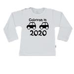 T-Shirt geboren in 2020 boy 50/56 / lange mouw / wit