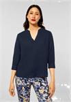 Linnen blouse met 3/4-mouwen - Navy blue 34