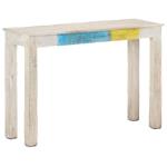 vidaXL Table console Blanc 115x35x77 cm Bois de manguier bru
