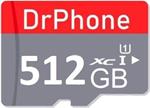 DrPhone MSI - 512GB Micro SD Kaart Opslag - Met SD Adapter -