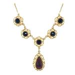 Gouden collier met granaat 14 krt