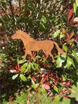 Tuinsteker Paard, Pony, roestkleurig metaal, Small