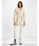 Straight belted coat 222-Guita Vanille