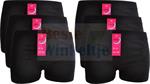 6x Woman Middelhoge Damesboxers  Zwart