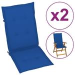 vidaXL Coussins de chaise de jardin 2 pcs Bleu royal 120x50x