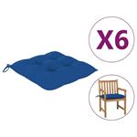 vidaXL Coussins de chaise 6 pcs Bleu 50x50x7 cm Tissu