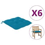 vidaXL Coussins de chaise 6 pcs Bleu clair 50x50x7 cm Tissu