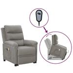 vidaXL Fauteuil inclinable de massage Gris clair Tissu