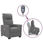 vidaXL Fauteuil inclinable de massage Gris clair Tissu