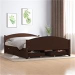 vidaXL Cadre de lit avec 4 tiroirs Marron foncé 140x200 cm P