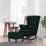 vidaXL Chaise à bascule avec pieds en bois et tabouret Vert