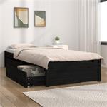 vidaXL Cadre de lit avec tiroirs Noir 75x190 cm Petit simple