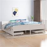 vidaXL Cadre de lit avec 4 tiroirs Blanc Bois de pin massif