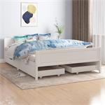 vidaXL Cadre de lit avec 4 tiroirs Blanc Bois de pin massif