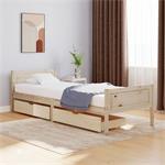 vidaXL Cadre de lit avec 2 tiroirs Bois de pin massif 90x200