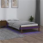 vidaXL Cadre de lit à LED Marron miel 90x190 cm Simple Bois