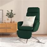 vidaXL Chaise de relaxation avec repose-pied Vert foncé Tiss