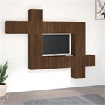 vidaXL 10-delige Tv-meubelset bewerkt hout bruineikenkleurig