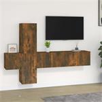 vidaXL 5-delige Tv-meubelset bewerkt hout gerookt eikenkleur