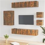 vidaXL 8-delige Tv-meubelset bewerkt hout gerookt eikenkleur