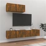vidaXL 3-delige Tv-meubelset bewerkt hout gerookt eikenkleur