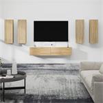 vidaXL 6-delige Tv-meubelset bewerkt hout sonoma eikenkleuri