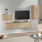 vidaXL 4-delige Tv-meubelset bewerkt hout sonoma eikenkleuri