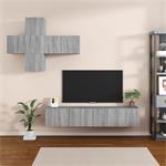 vidaXL 7-delige Tv-meubelset bewerkt hout grijs sonoma eiken