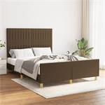 vidaXL Cadre de lit avec tête de lit Marron foncé 140x190 cm