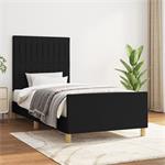 vidaXL Cadre de lit avec tête de lit Noir 100x200 cm Tissu