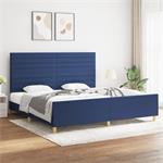 vidaXL Cadre de lit avec tête de lit Bleu 200 x 200 cm Tissu
