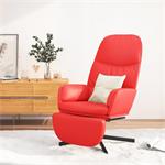 vidaXL Chaise de relaxation avec tabouret Rouge Similicuir