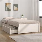vidaXL Cadre de lit avec tiroirs Blanc 75x190 cm Petit simpl