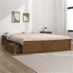 vidaXL Cadre de lit avec tiroirs Marron miel 140x190 cm