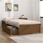 vidaXL Cadre de lit avec tiroirs Marron miel 90x200 cm
